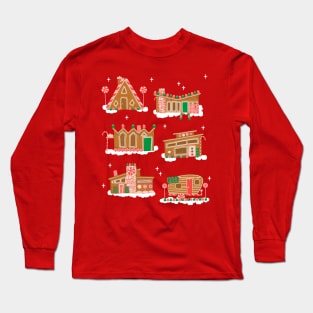 Mid Century Modern Gingerbread Houses Long Sleeve T-Shirt